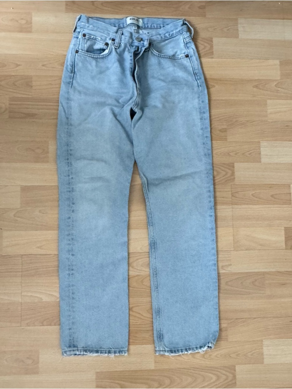 AGOLDE Women’s Light Wash Straight Leg Jeans